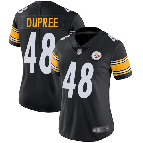 Women Pittsburgh Steelers Football 48 Limited Black Bud Dupree Home Vapor Untouchable Nike NFL Jersey
